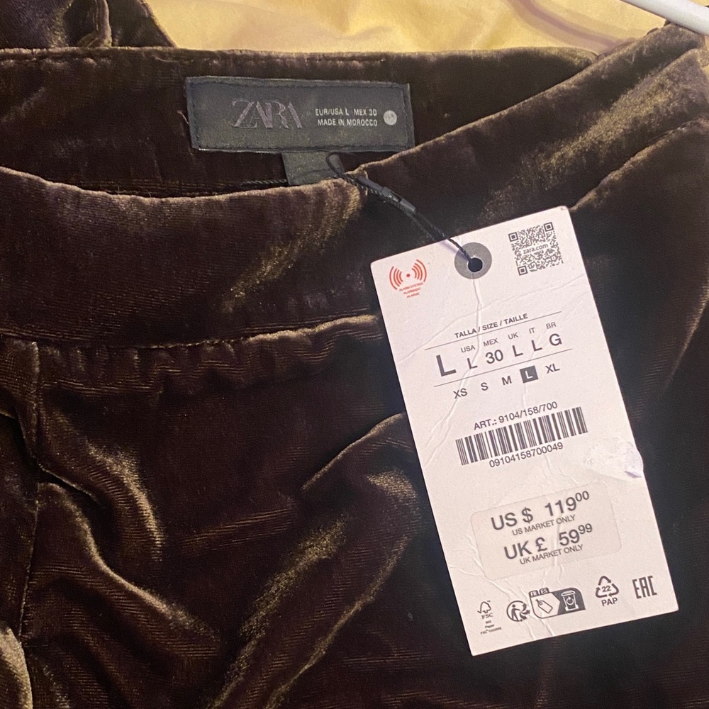 Zara Chocolate Velvet Trousers